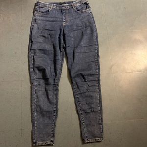 Acid wash blue jeans